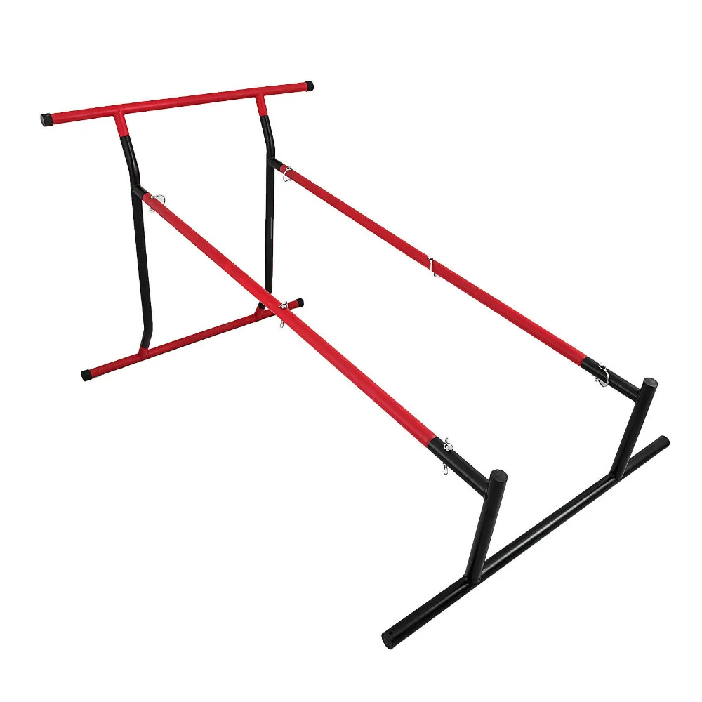 

Dip Pull Up Station Capacity 100kg Traction Fitness Chest Gym, Black + red