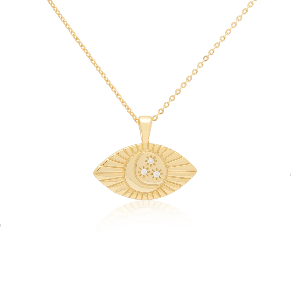 

925 Sterling Silver 18K Gold Plated Sun Sky Star Zircon Pattern You Are My Sunshine Pendant Necklace, White/rose gold/yellow gold