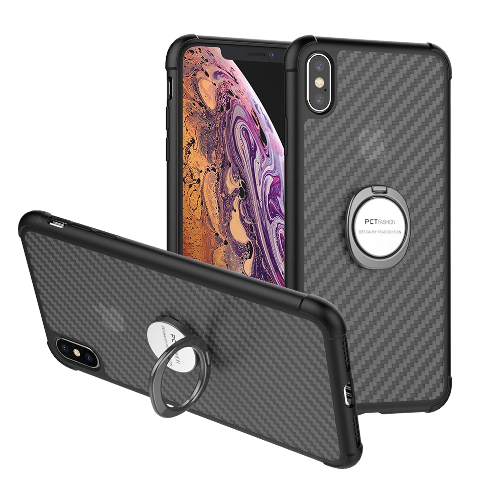 

Ready To Ship In Stock Shockproof Comprehensive Rotatable Metal Ring Protective On-board Cover for iPhone X/XS XR XS Max, Multiple colors