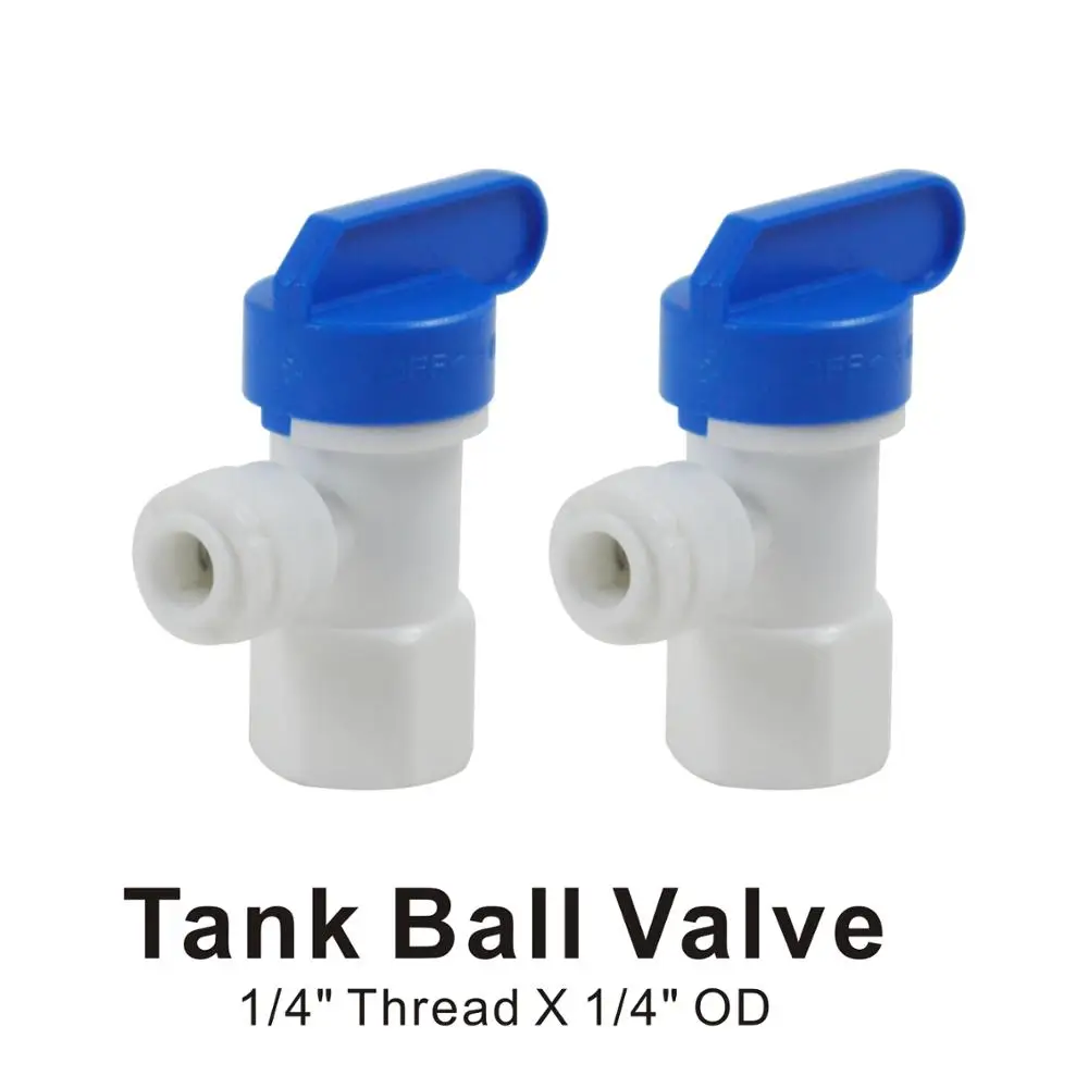 
Pressure Tank Ball Valve 1/4-Inch Quick Fitting Connector for Water Filters and RO Reverse Osmosis Systems 