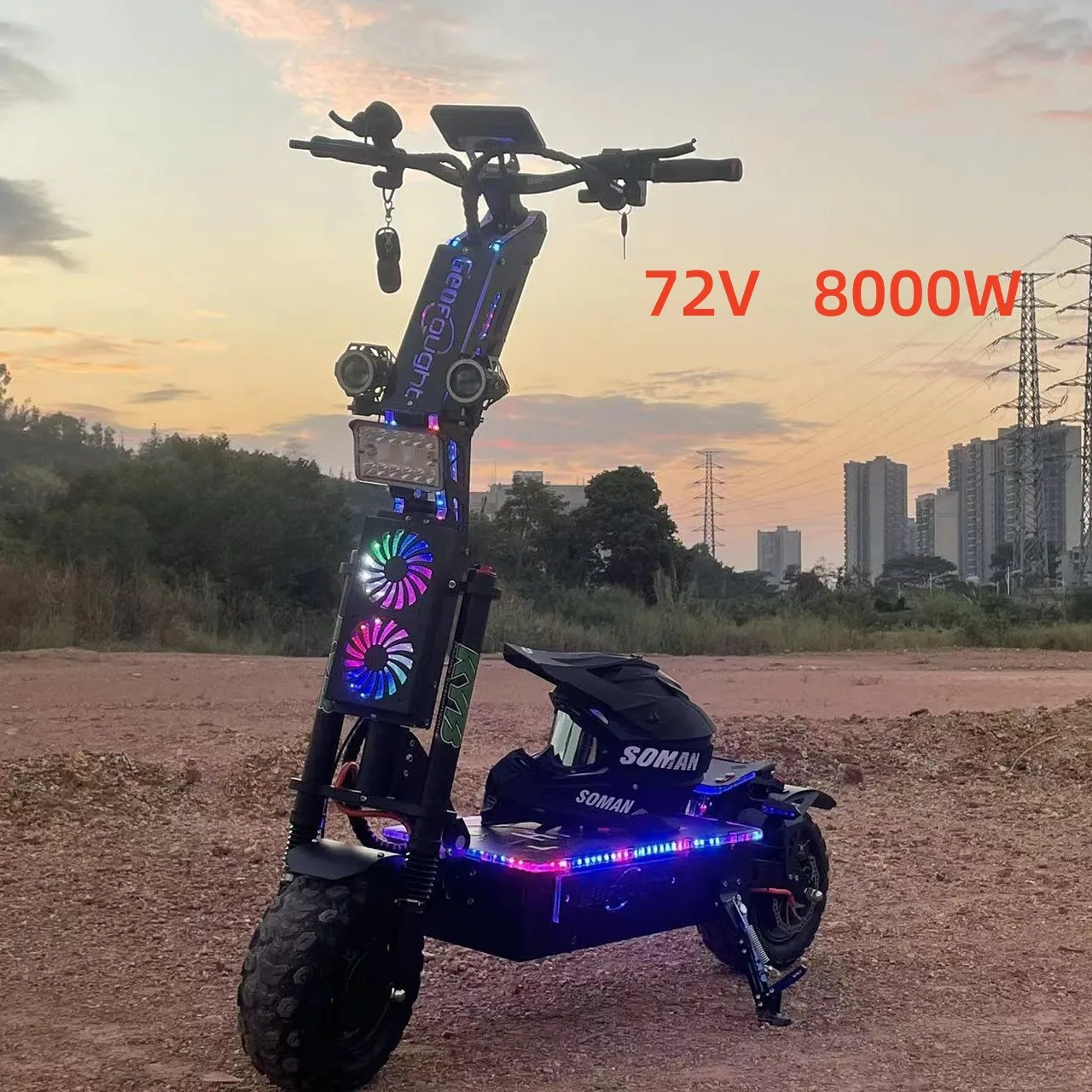 

New Product door to door 8000W 72V off road electric scooter dual motor with Double Braking System