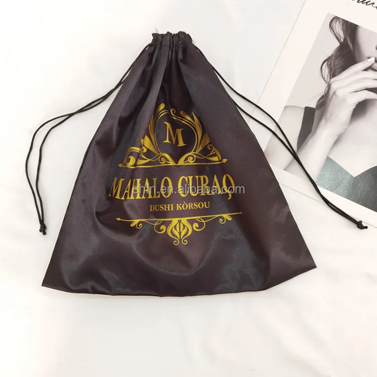 Custom Silk Dust Bag Large Black Satin Dust Bags For Handbags Luxury Dust Collector Filter Bag