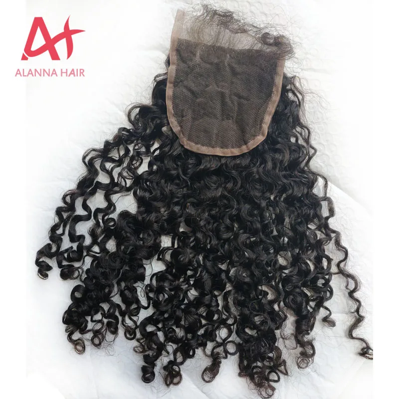 

Hot Selling Top Grade 10A Virgin Human Raw Cambodian Soft Kinky Curly Hair Swiss Lace Closure 4 By 4 With Baby Hair No Tangle