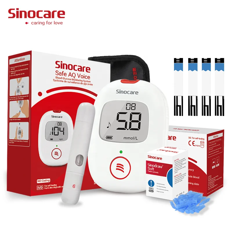 

Sinocare Buy 1 Get 1 Free Blood Glucose Monitor with Voice Blood Sugar Meter Glucose Meter for Sugar Diabetes