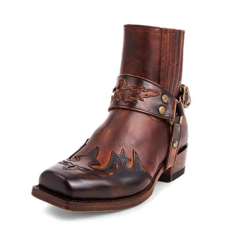 

Men's Retro Cowboy Ankle Boots