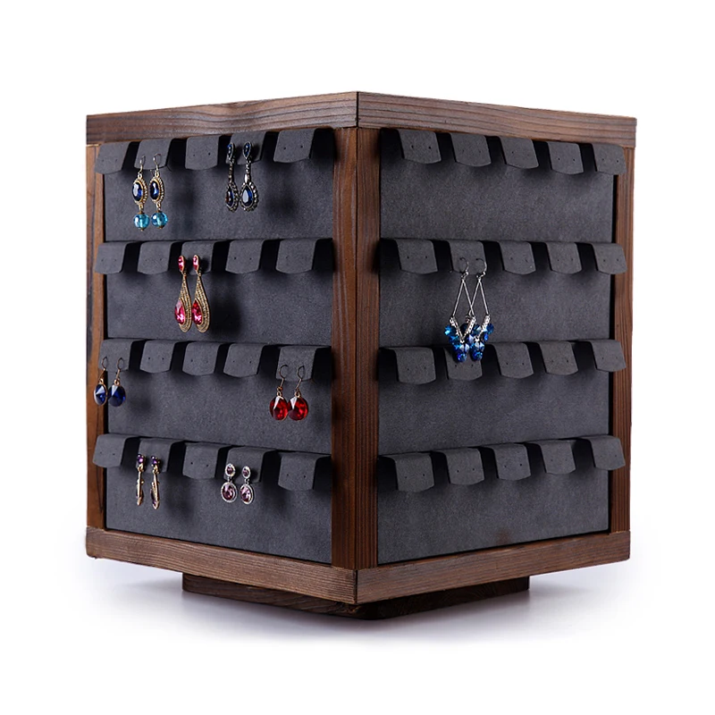 

DIGU wooden jewellery display earrings holder jewelry whirl jewelry earring stand display, Customized color