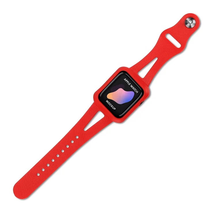 

2022 New Arrival Slim Thin Narrow Watch band Bracelet With Case Silicone Sport Strap for iWatch Series 7/6/5/4/3/2/1 SE, Customized