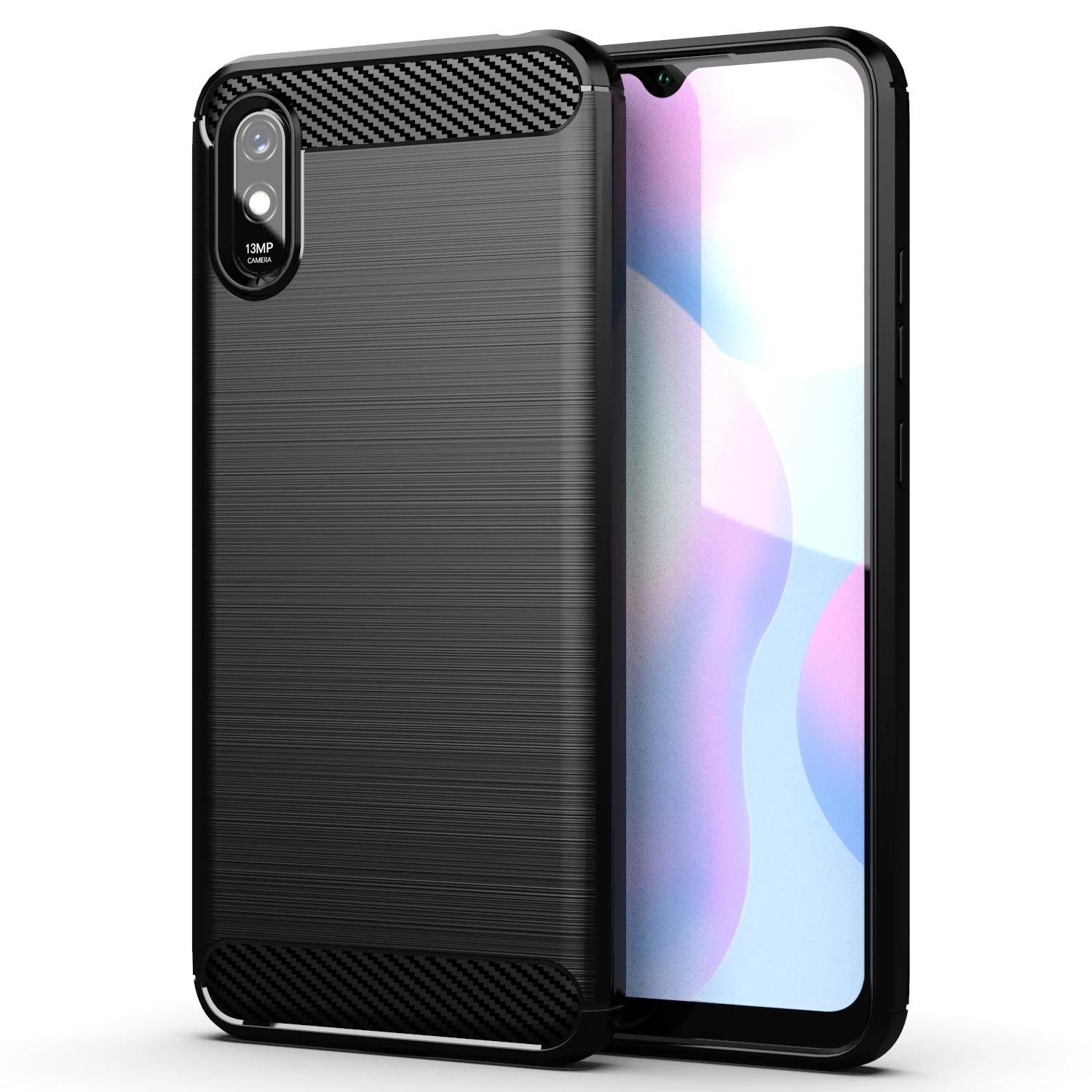 

hot sale Carbon Fiber Tpu Cell Phone Case for Redmi 9i Shockproof Soft Silicone mobile Back Cover For Xiaomi redmi 9A case, 4 colors