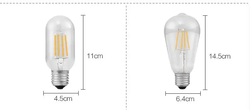 ST64 E27 4W Dimmable Edison Retro LED Filament Bulb Light for Theme Park