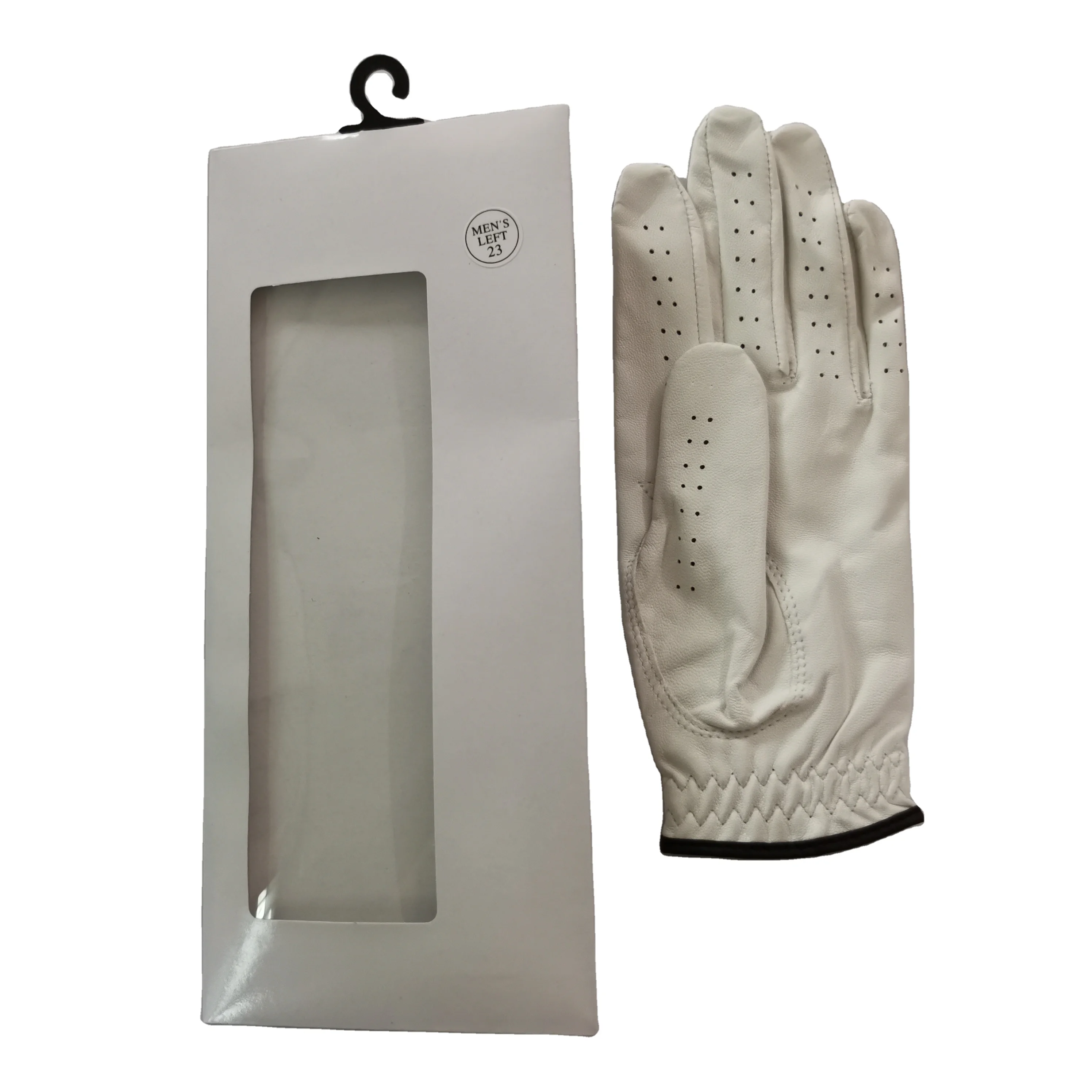 

Bulk customized white cabretta golf glove with packaging for wholesale, Multiple