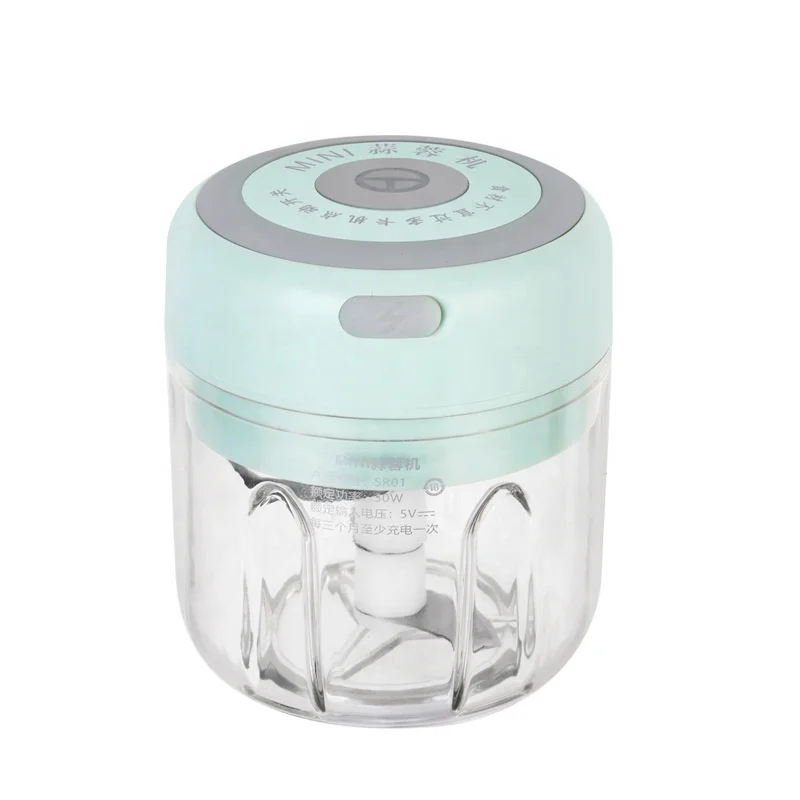 

250ML USB Portable, Kitchen Chopper Stainless Steel picadora de ajo Mini Electric Food Vegetable Meat And Garlic Masher Press/, White,green,pink