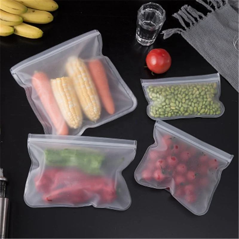 

EVA Refrigerator Food Storage Bag Fruit Vegetable Leakproof Reusable Storage Bag, Transparent