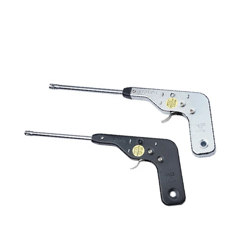 

Kitchen Gadgets Tools Creative Windproof Metal Spark Gun Lighter Electronic Kitchen Gas Lighter, Silver / black