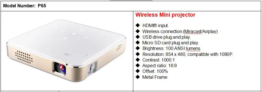 Metal Home Theater Usb Wireless 1080p hd Led Mini Projector factory