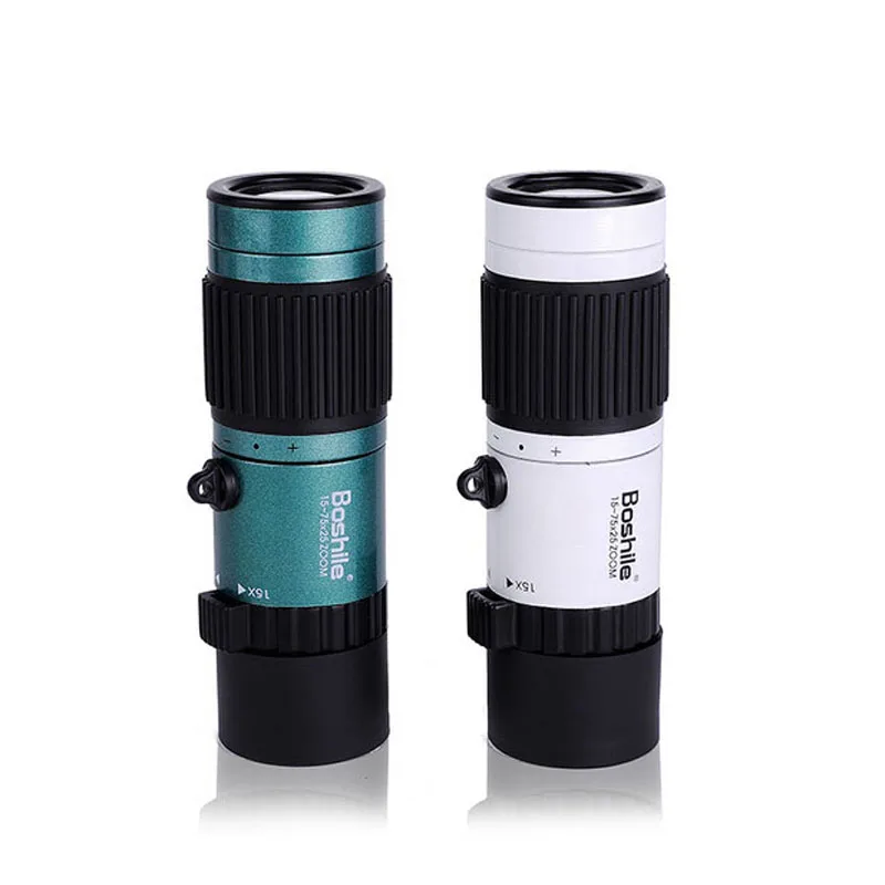 

Telescope 15-75x25 monocular telescope High-power HD portable zoom telescope suitable for outdoor travel and camping, Blue and white