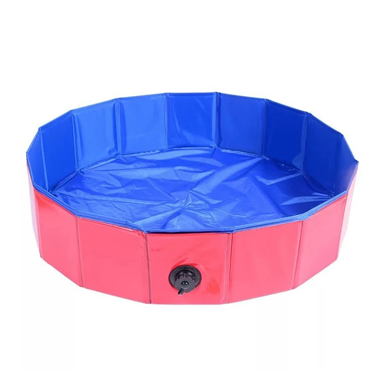 

Top Amazon Sales Swimming Foldable Pet Pool, Top Amazon Sales PVC Collapsible Dog Bathing Tub, Blue/ red/ customized