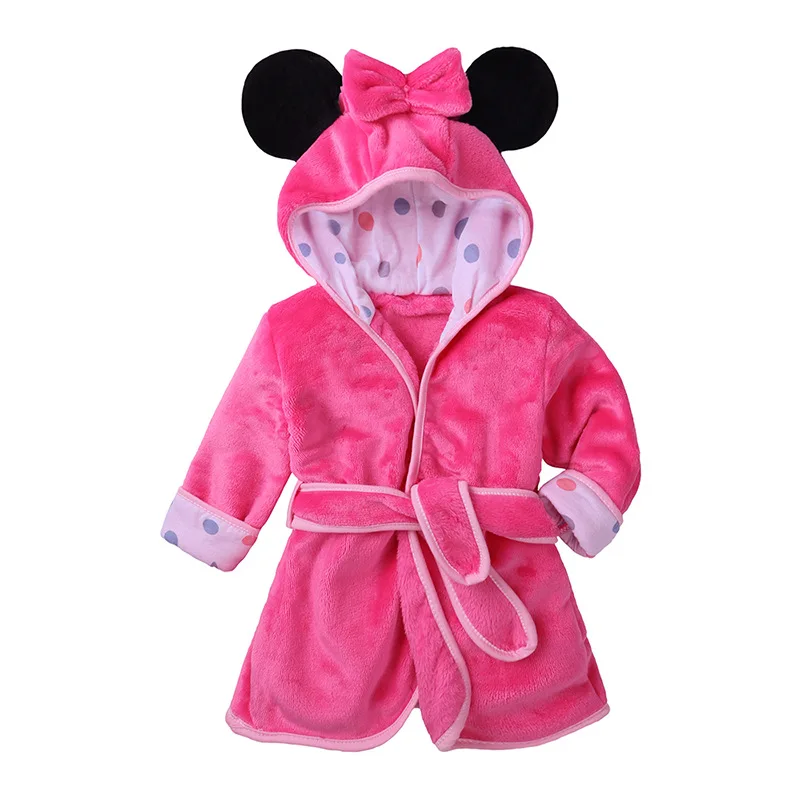 

RTS fleece winter kids pajamas velvet cartoon animal print children clothes soft robes, As picture show