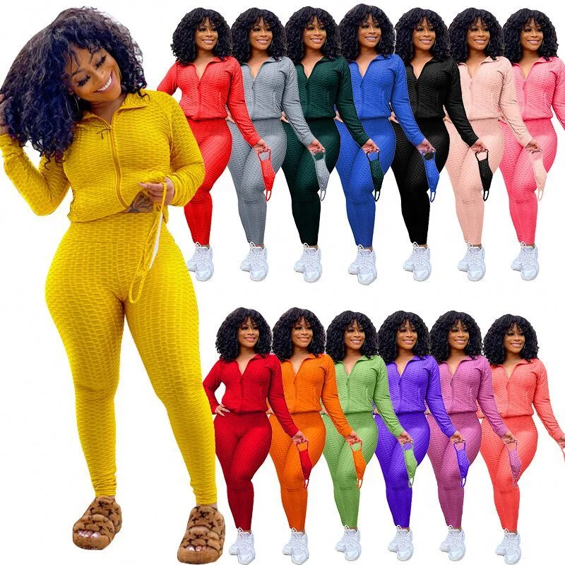 

Sexy Women Yoga Bodysuit Sport Set Workout Clothing Leggings Fitness Activewear Two-piece Red