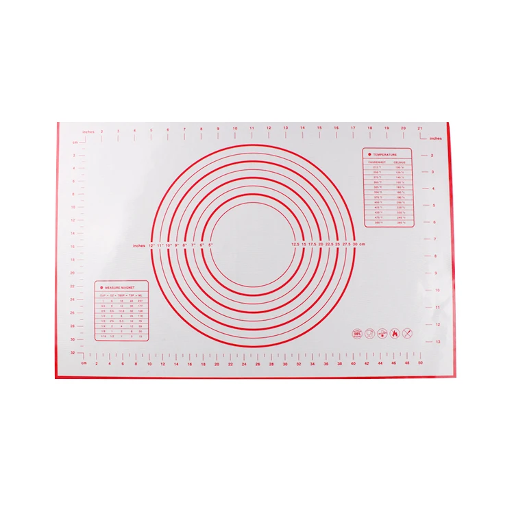 

2020 Hot Selling Pastry Mat Customized Size Color Cover Logo Non-slip Non-stick Silicone Pastry Mat, Black,red