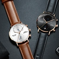 

Belushi 537 Mens Waterproof Watches Leather Strap Slim Quartz Casual Business Mens Wrist Watch Top Brand Male Clock 2019 Fashion