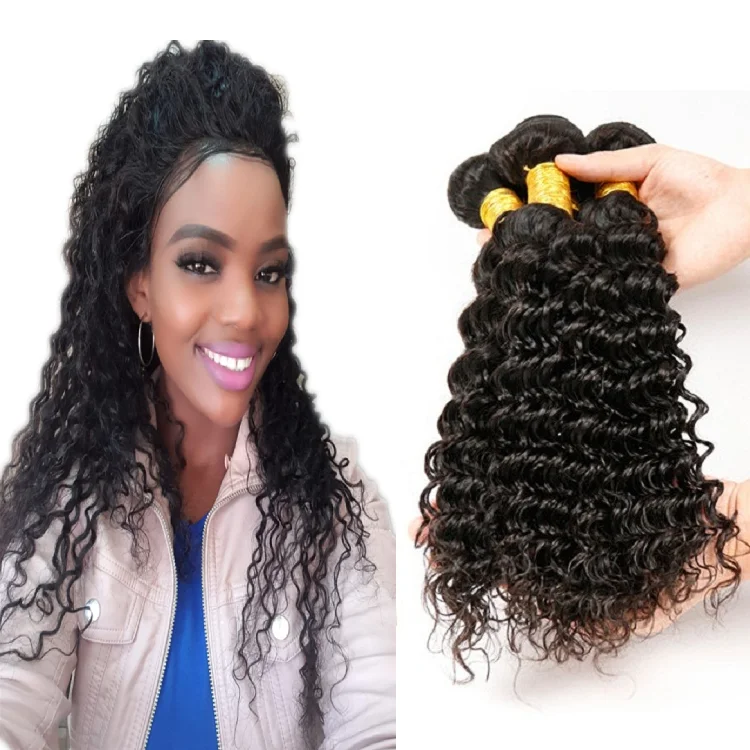 

Peerless Hair Product Best Virgin Brazilian Deep Wave Human Hair Weave Bundles Wholesale Price, Natural color and other color available