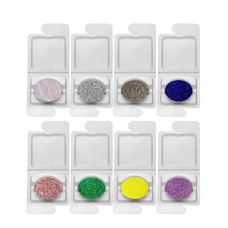 

Private Label No Fall Out Small Particle Single Powder Pressed Glitter Eyeshadow With Packaging