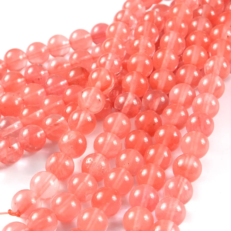 

new arrival and colorful loose beads watermelon red round hole natural stone beads for jewelry making, As picture