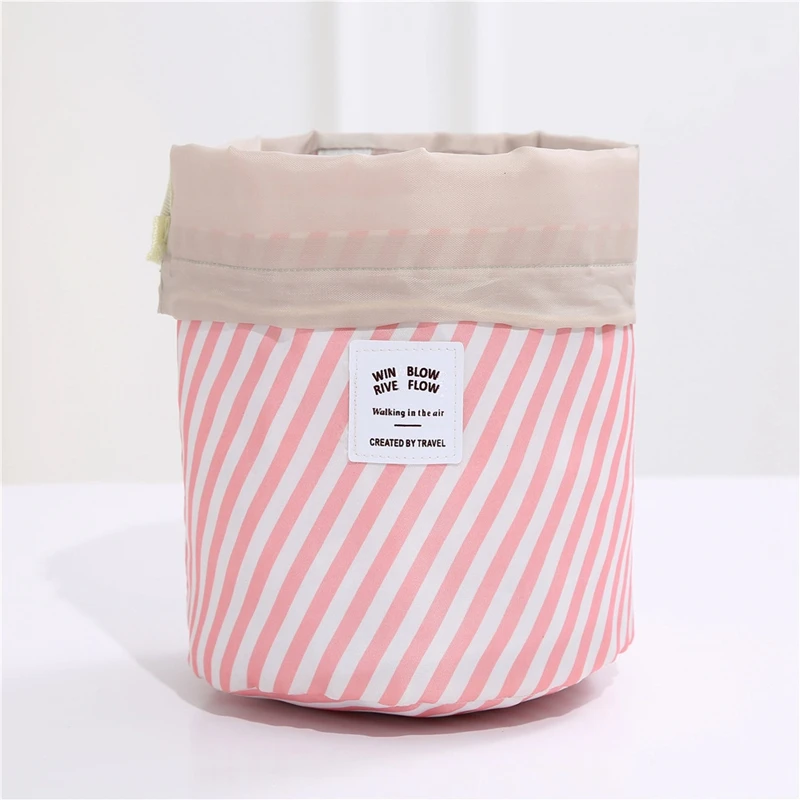 

Makeup Bags Custom Travel Drawstring Pink Wholesale Waterproof Cosmetic Bag, Full printing cosmetic bag