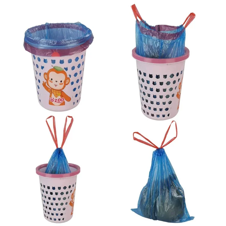200 Counts Blue Small Drawstring Bolsas Compostable PLA Plastico Garbage Bags Biodegradable Waste Bags