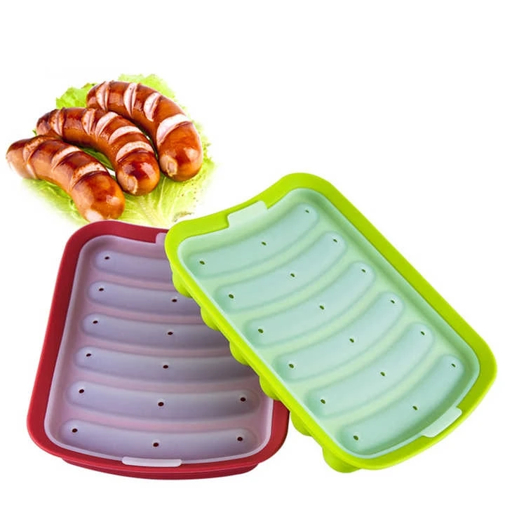 

Hot Sale Heat-resisting Food Grade Silicone Hot Dog Sausage Maker Mold, Blue,orange,red and green