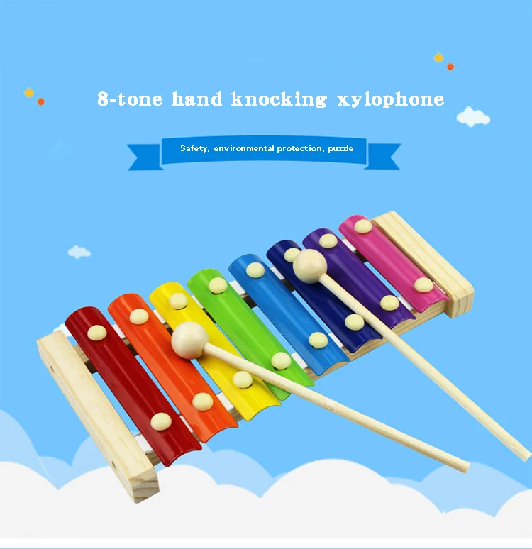 Musical Toy colorful cartoon hand knock Xylophone education toys | hand knocking |initiation baby musical toys
