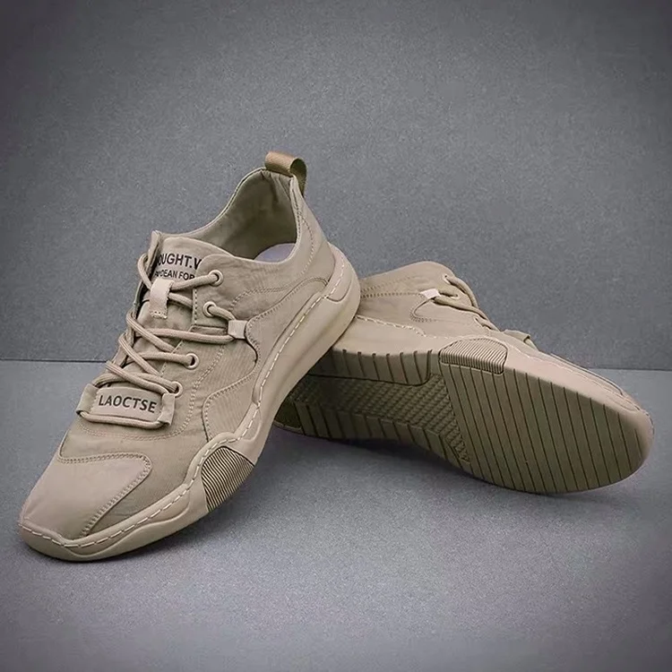 

Global hot sale high quality Ice Silk Upper Casual Sneakers Fashion Sports Men Shoes, Sand color, grey