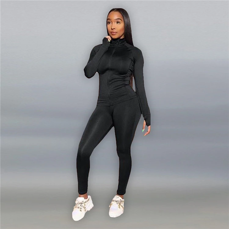 D94395 fall women clothing 2021 two piece set women clothing sports wear set