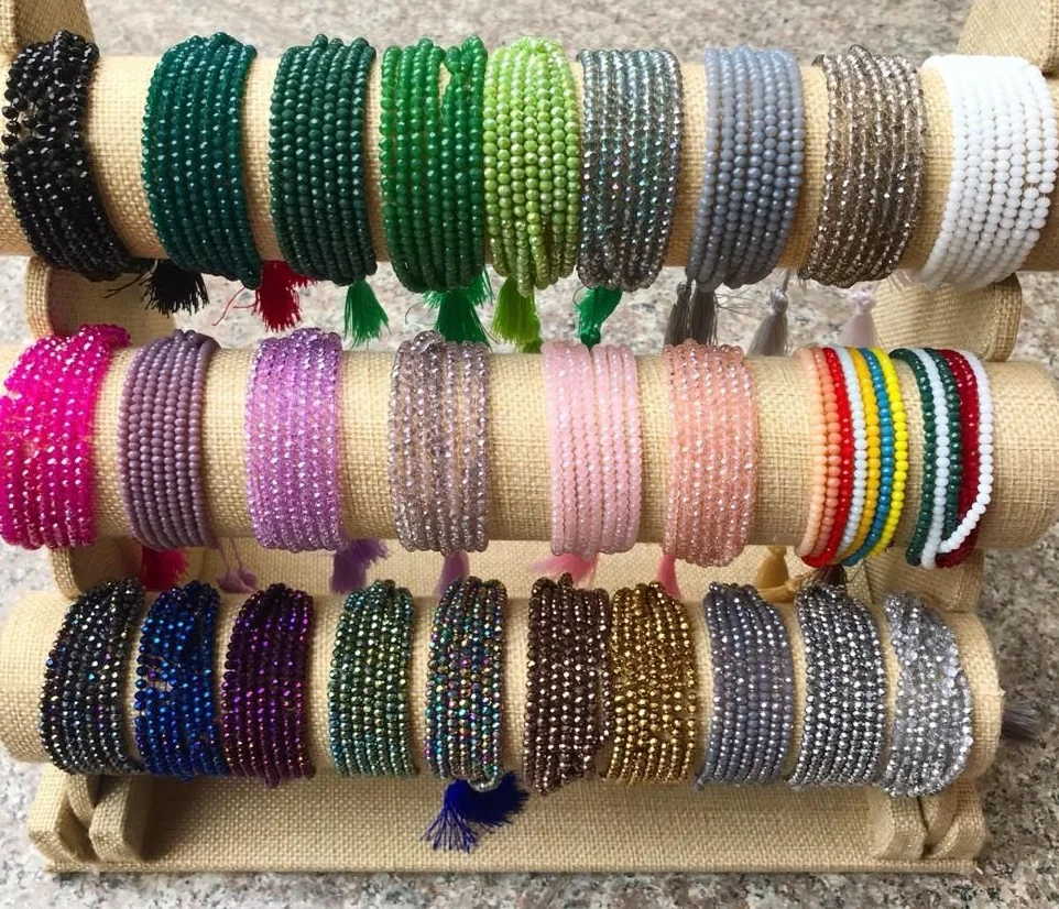 

Fashion Brand Luxury Natural Stone Healing Crystal Stretch Beaded Bracelet Women Men Handmade Gemstone Round Bracelet, Multi