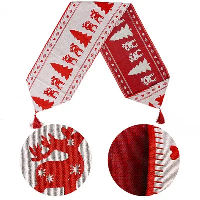 

New Christmas festival supplies electric embroidery knitting table flag creative European Christmas tea table decoration tablecl