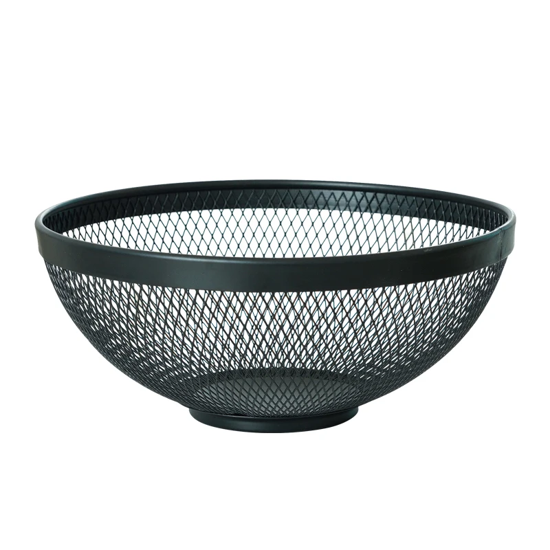 

Multifunctional metal storage bowl metal mesh snacks fruits storage desktop basket