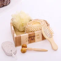 

Promotional customized wooden bath sets spa shower gift set