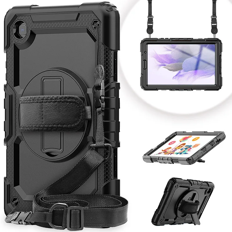 

Shoulder strap and 360 rotate stand screen protector case for Samsung Galaxy Tab A7 lite 8.7 inch T220 T225 universal