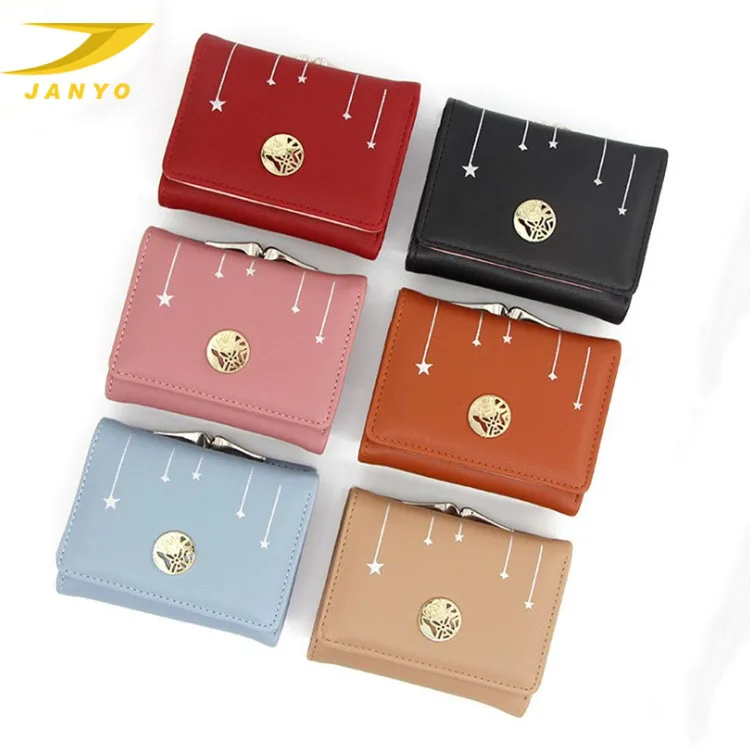 

Fresh style women wallet colorful leather wallet for student star concise women wallet