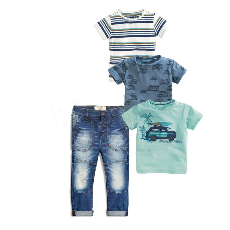 

New Style Clothes Children Boy 3 Shirt Jean Pants Kids Cloths Kids Clothing Sets For Boys Outfits Suit, Picture shows