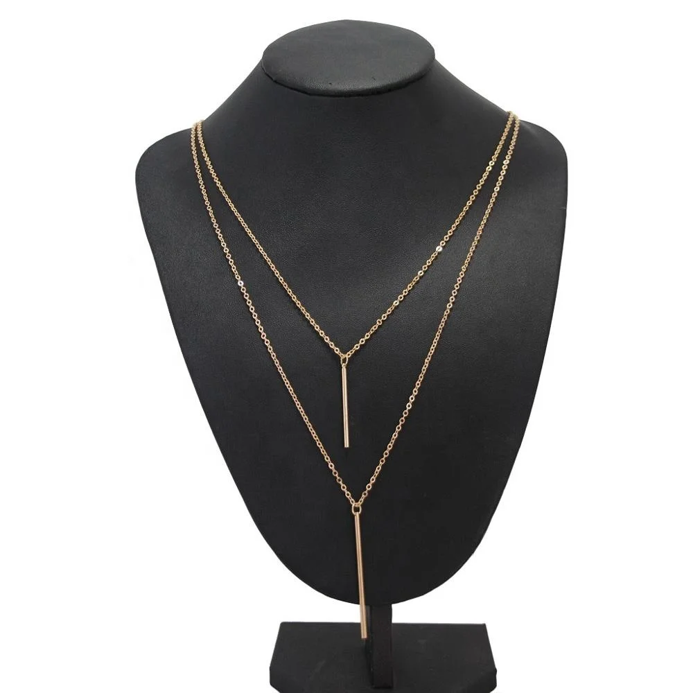 

B51740A Europe fashion simple style women metal necklace nice sweater chain, Gold