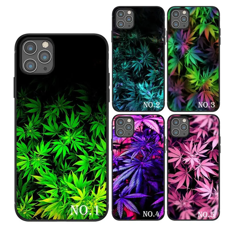 

The Green Weeds for i phone 11 pro max cover, Black