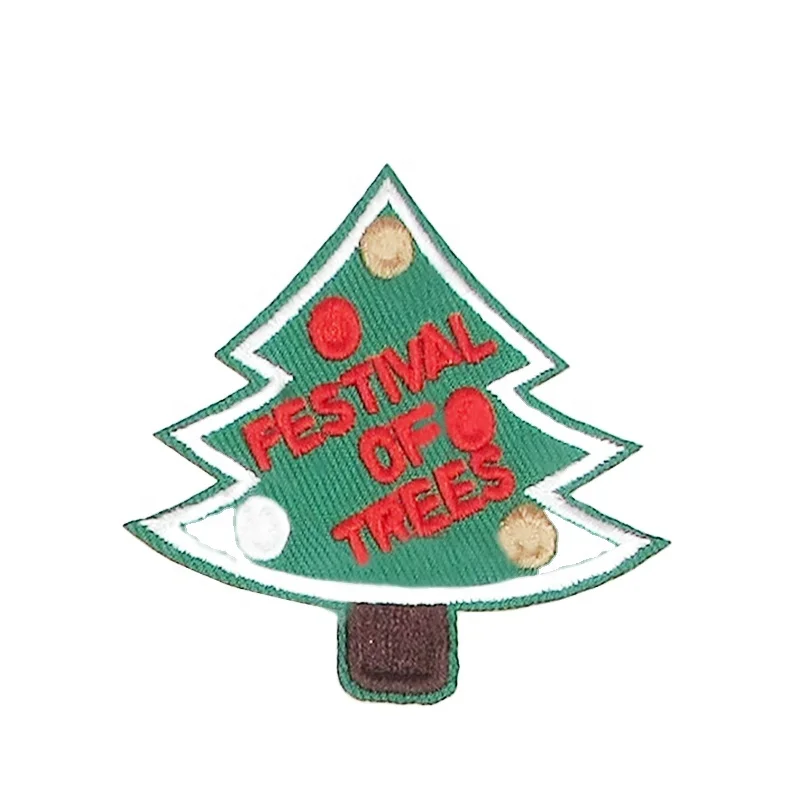 

Custom design your own No Minimum pretty green christmas trees embroider, Yellow