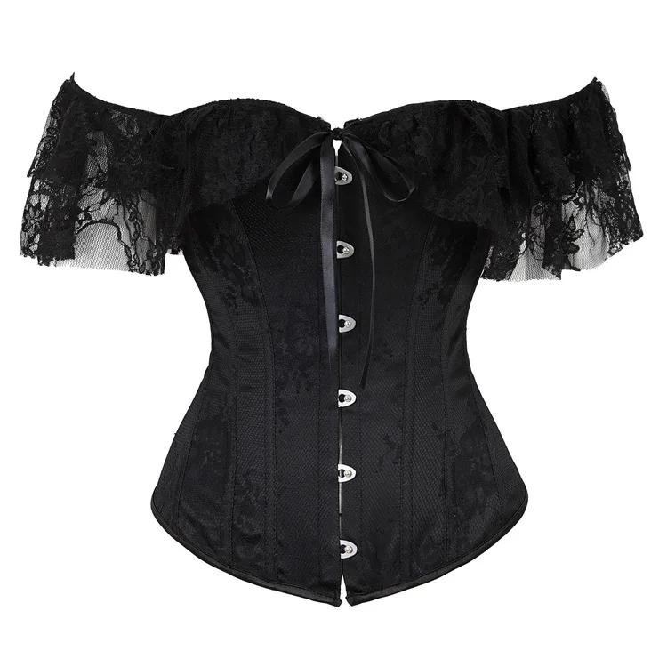 

victorian corset Black gothic Tummy girdle belt body shaper waist trainer control corset corset waist trainers shaper for woman, Picture shows