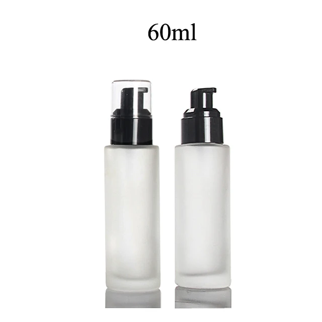 

Fuyun Small order cosmetic empty packaging 60ml frosted glass bottle with lotion pump