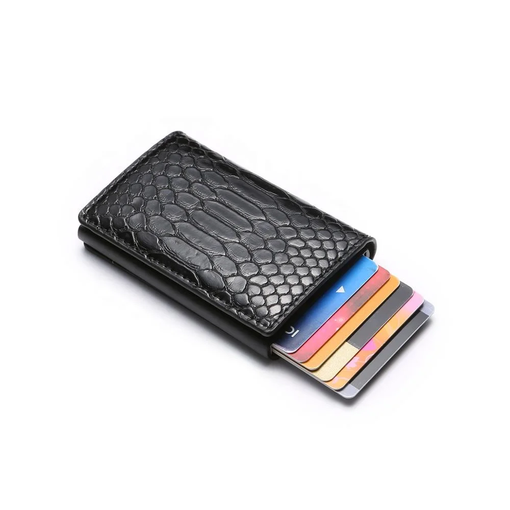 

2020 hotsale Wholesale Anti Theft Rfid Blocking ID Business Slim Mens Money Cash Clip Leather Metal Wallet Cardholder, Customized