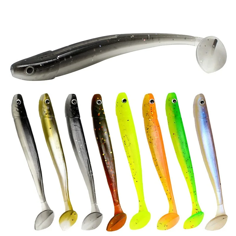 

Evercatch  bass soft plastic shad minnow lead jig head lure with T tail, 9 colors