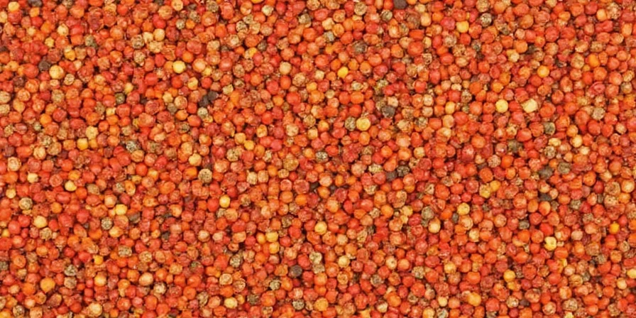 Colorful market stall selling various spices including heaps of black pepper