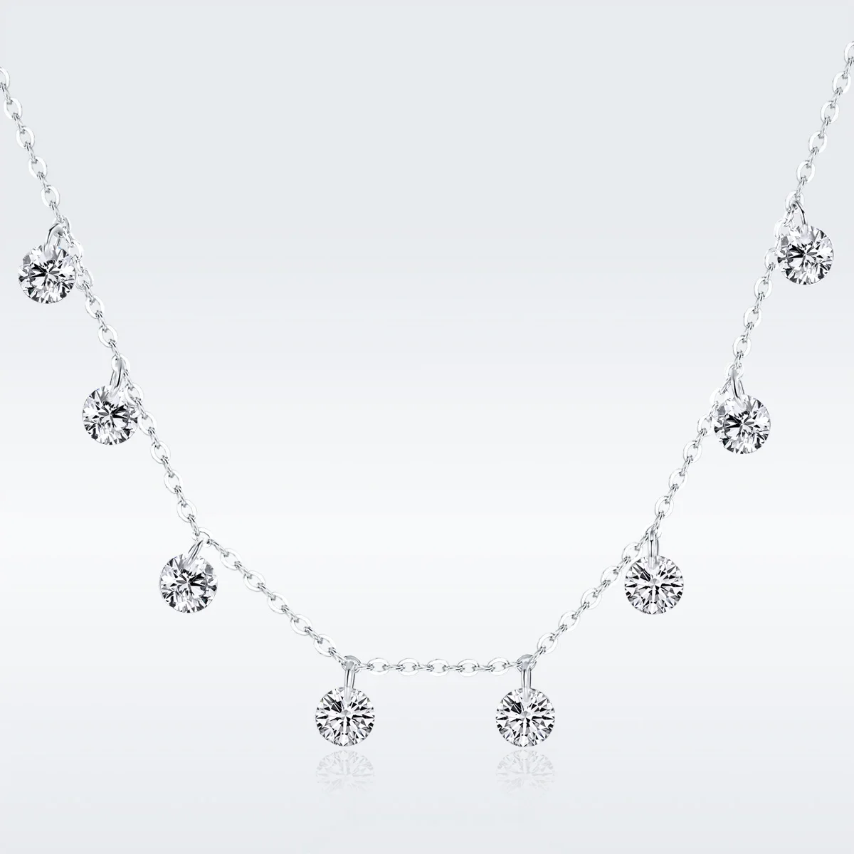 

Fashion Dazzling Cubic Zircon Round Circle CZ Pendant 925 Sterling Silver Necklaces