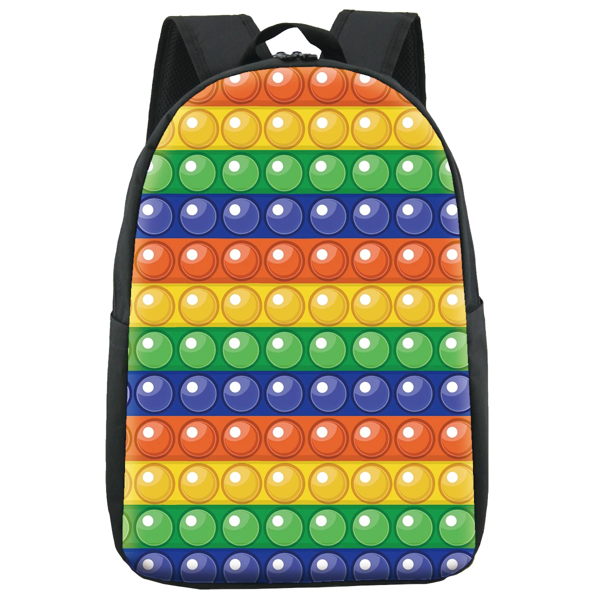 

Pop it fidget backpack for kids boys girls shoulder strap adjustable rainbow school bag all over printing